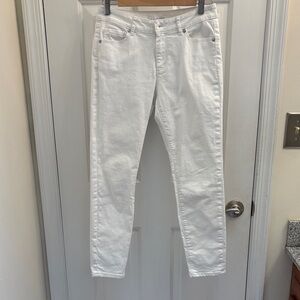 LOFT Curvy Fit White Denim Jeans